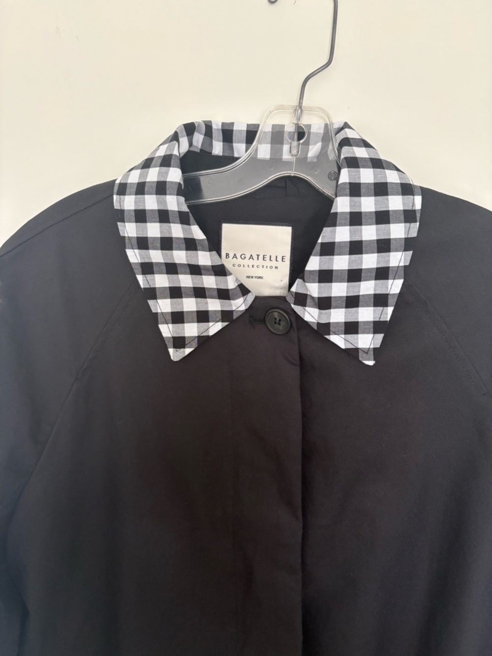 Bagatelle Collection Black Jacket with Gingham Trim – Size Large – NWT 🖤 - Picture 4 of 12